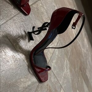 Yves Saint Laurent Red and Black Stiletto Heels